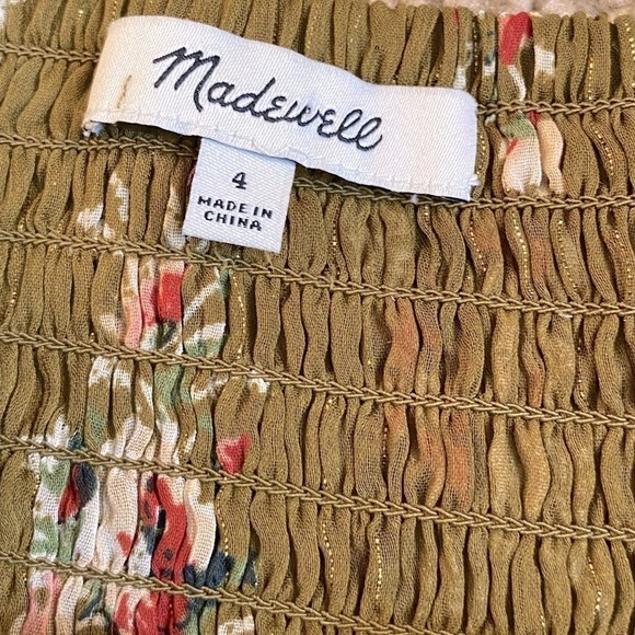 Madewell Cami Tier Midi Dress Metallic Classic Corsage Women’s Size 4 - Picture 9 of 16